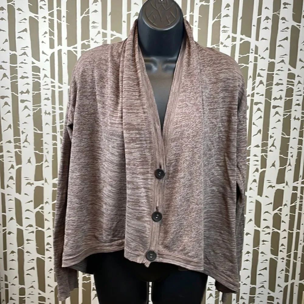 Hinge Lagenlook oversized cropped button up cardigan sweater